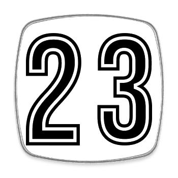 23 Number symbol - Square fridge magnet - white - Front