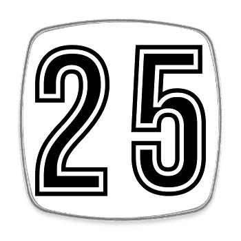25 Symbole numérique - Magnet carré - blanc - Devant