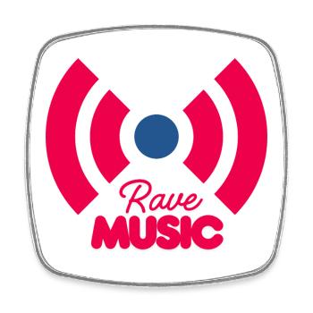 Musique rave Signal néon - Magnet carré - blanc - Devant
