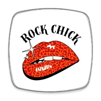 Leopard Lip Pop Art - Square fridge magnet - white - Front