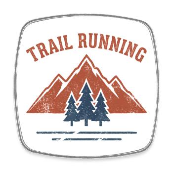 Trail running - Magnet carré - blanc - Devant