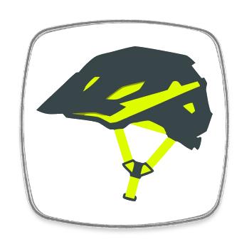 Graphique du casque de vélo Enduro - Magnet carré - blanc - Devant