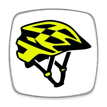 MTB Bicycle Helmet Silhouette - Square fridge magnet - white - Front