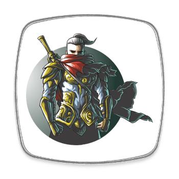 Warrior Ninja Samurai Gaming Design - Square fridge magnet - white - Front