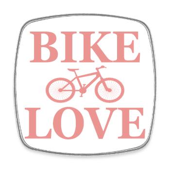 Bike Bike Love Saying - Square fridge magnet - white - Front