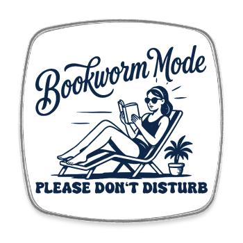 Mode rat de bibliothèque : ne déranger pas la lecture rétro - Magnet carré - blanc - Devant