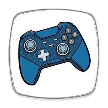 Blue Gaming Controller Pattern - Square fridge magnet - white - Front