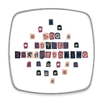 Dog Coffee Scrapbooking - Magnet carré - blanc - Devant