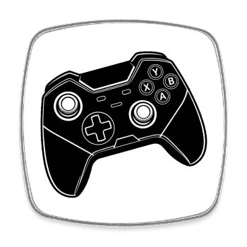 Gaming Controller Black - Square fridge magnet - white - Front