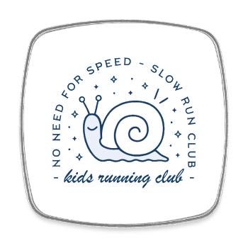 Club de course pour enfants - Magnet carré - blanc - Devant