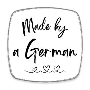 Made by a German - Viereckiger Kühlschrankmagnet - Weiß - Vorne