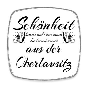 Schönheit  aus der Oberlausitz - Heimat - Viereckiger Kühlschrankmagnet - Weiß - Vorne