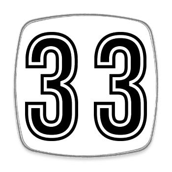 33 Number Symbol - Square fridge magnet - white - Front