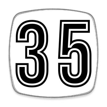 35 Symbole numérique - Magnet carré - blanc - Devant
