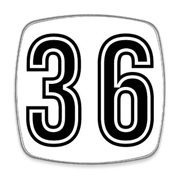 36 Number Symbol - Square fridge magnet - white - Front