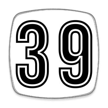 39 Number Symbol - Square fridge magnet - white - Front
