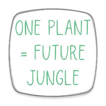 One Plant Future Jungle | Funny Plant Lover - Square fridge magnet - white - Front