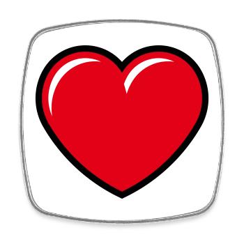Herz / Herzchen (Liebe / Symbol / Red Black) - Viereckiger Kühlschrankmagnet - Weiß - Vorne