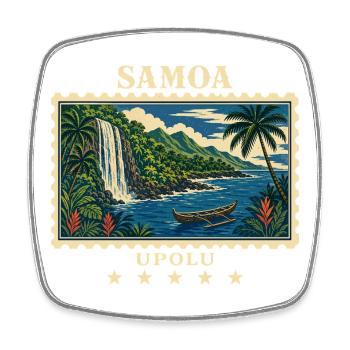 Samoa Upolu Vintage Travel Brand - Square fridge magnet - white - Front
