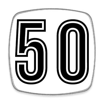 50 Number Symbol - Square fridge magnet - white - Front
