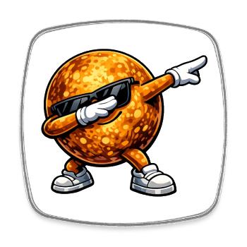 Dabbing Mercury - Square fridge magnet - white - Front
