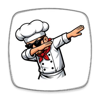 Cuisinier de dabping - Magnet carré - blanc - Devant