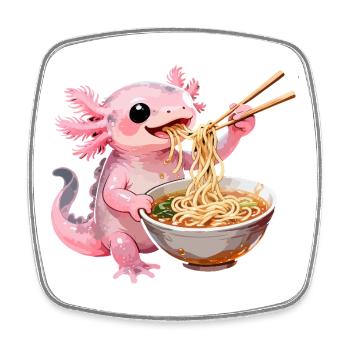 Ramen Axolotl - Magnet carré - blanc - Devant