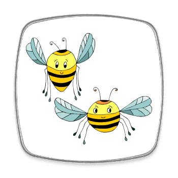 Insekten - Viereckiger Kühlschrankmagnet - Weiß - Vorne
