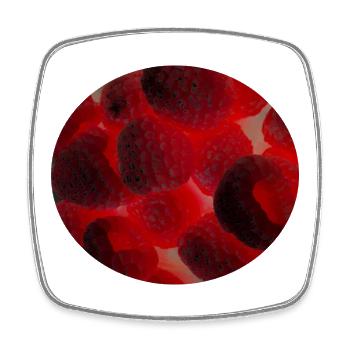 Fruit de framboise foncé - Magnet carré - blanc - Devant