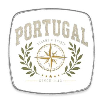 Emblème de l’Esprit Atlantique du Portugal - Magnet carré - blanc - Devant