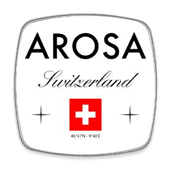 Arosa Suisse Coordonnées Souvenir de voyage - Magnet carré - blanc - Devant