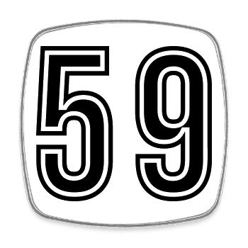 59 Number Symbol - Square fridge magnet - white - Front