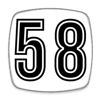 58 Number Symbol - Square fridge magnet - white - Front