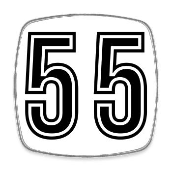 55 Number Symbol - Square fridge magnet - white - Front