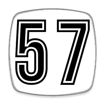 57 Symbole numérique - Magnet carré - blanc - Devant
