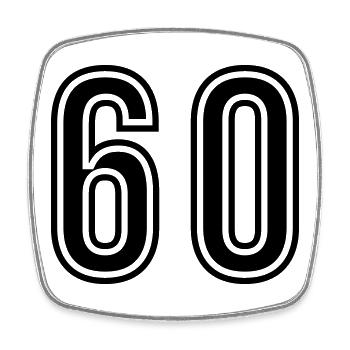 60 Number Symbol - Square fridge magnet - white - Front