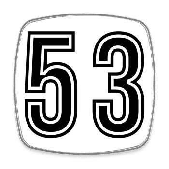 53 Number Symbol - Square fridge magnet - white - Front