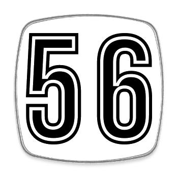 56 Symbole numérique - Magnet carré - blanc - Devant