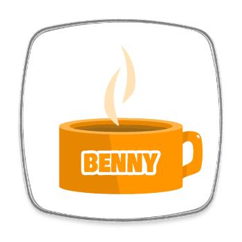 Geschenk für Benny - Viereckiger Kühlschrankmagnet - Weiß - Vorne