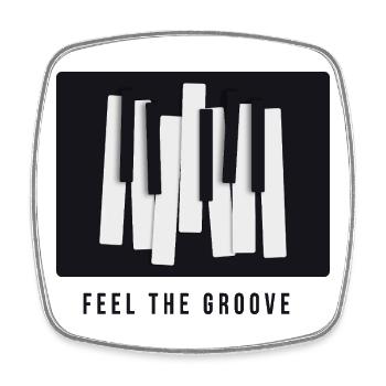 Feel the Groove – Modern Piano Design - Square fridge magnet - white - Front