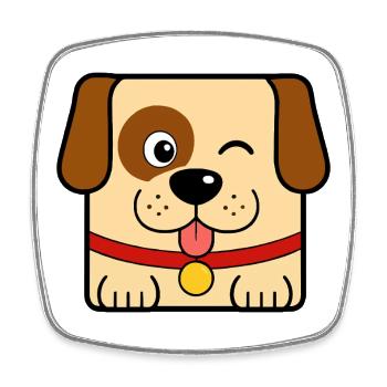 Dog - Square fridge magnet - white - Front