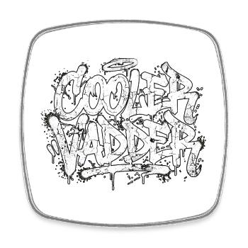Cool Father Graffiti Handwriting - Square fridge magnet - white - Front