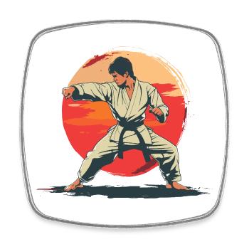 Karate Boy Graphic - Magnet carré - blanc - Devant
