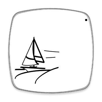 Fast sailing ship - Square fridge magnet - white - Front
