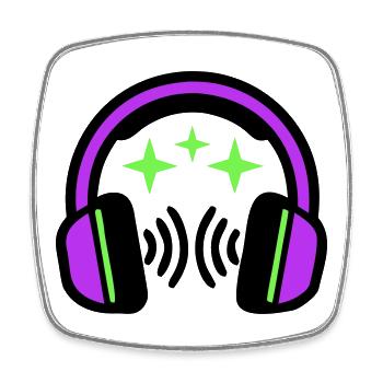 Headphones Stars Icon - Square fridge magnet - white - Front