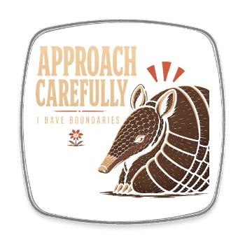 Armadillo Drôle Armadillo Texas - Magnet carré - blanc - Devant