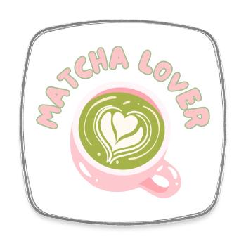 Matcha Liebhaber Tasse Herz Latte - Viereckiger Kühlschrankmagnet - Weiß - Vorne