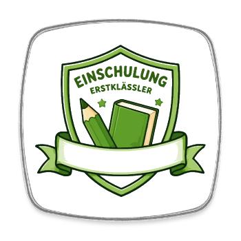 Einschulung Erstklässler Schild Motiv - Viereckiger Kühlschrankmagnet - Weiß - Vorne