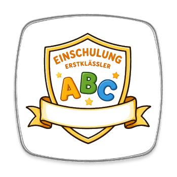 Einschulung ABC Schild Motiv - Viereckiger Kühlschrankmagnet - Weiß - Vorne