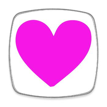 Motif de cœur néon rose vif - Magnet carré - blanc - Devant
